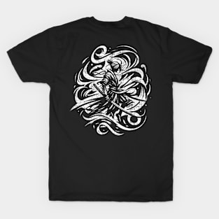 Male Katana Warrior Tribal Winds Graphic Tee | Samurai Soul T-Shirt